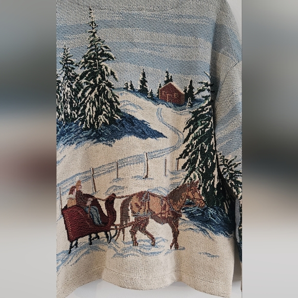 Vintage Arts Unlimited Sportswear Winter Scenic Tapestry 100% Cotton Jacket XXL - Picture 10 of 14